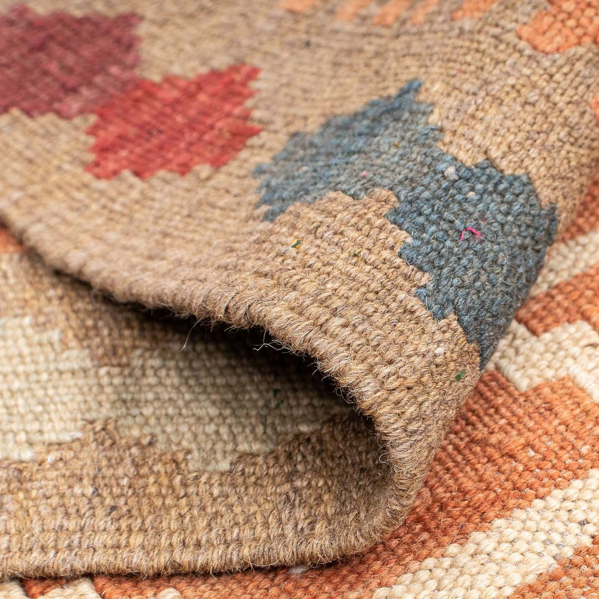 Runner Kelim Carpet - Splash - 200 x 62 cm - brun