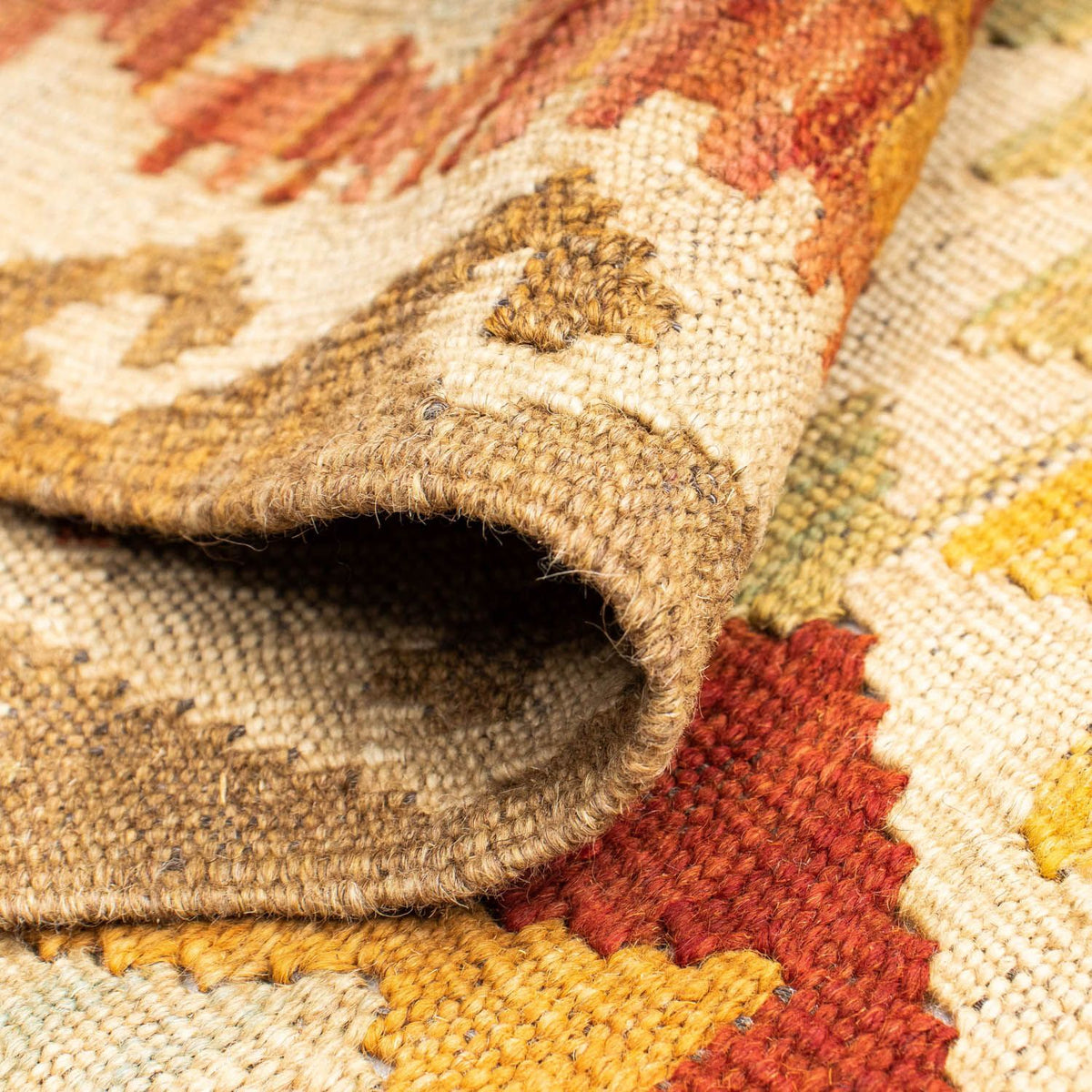 Runner Kelim Carpet - orientalisk matta - 198 x 73 cm - beige