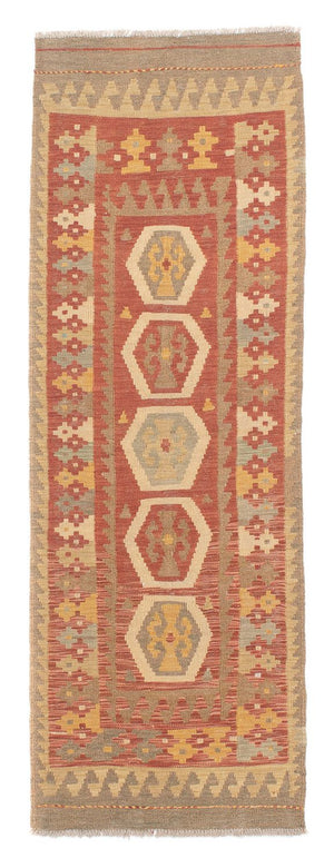 Runner Kelim Carpet - Splash - 193 x 64 cm - rost