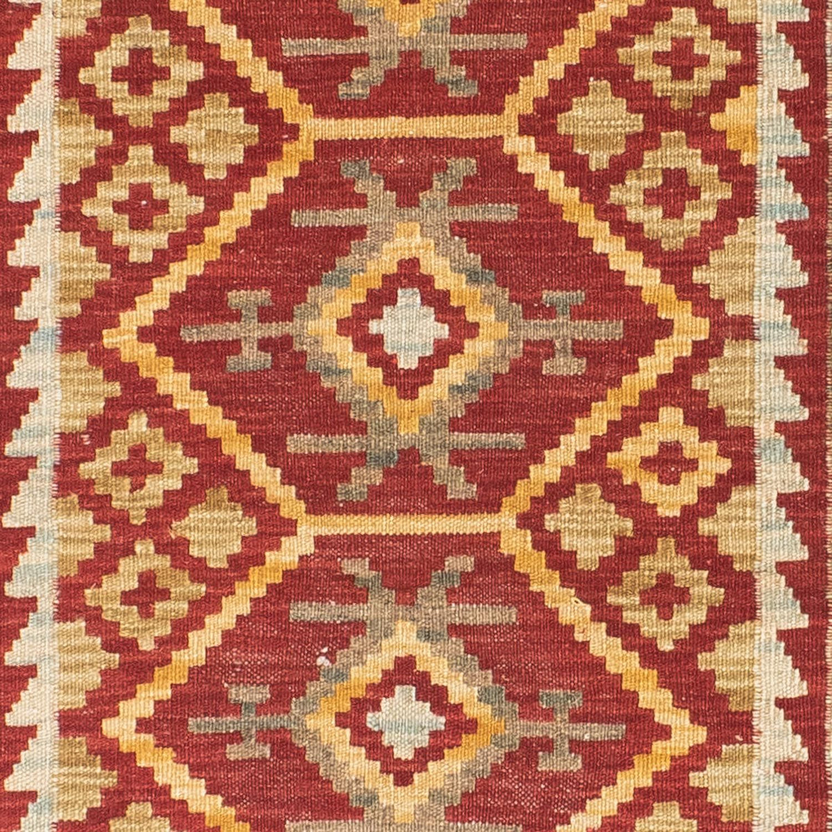 Runner Kelim Carpet - orientalisk matta - 203 x 71 cm - röd