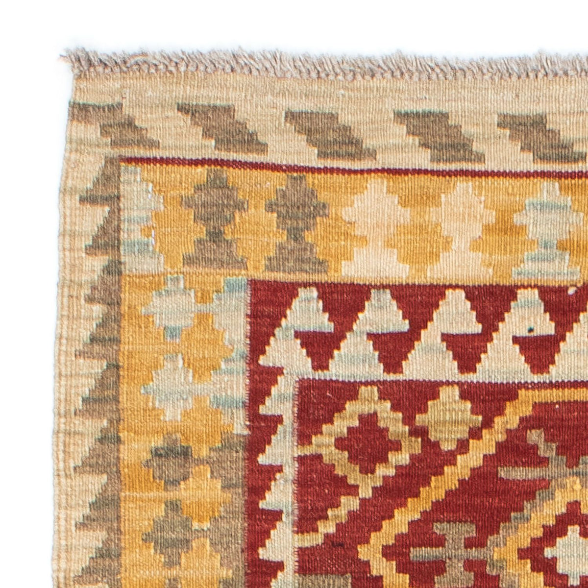 Runner Kelim Carpet - orientalisk matta - 203 x 71 cm - röd