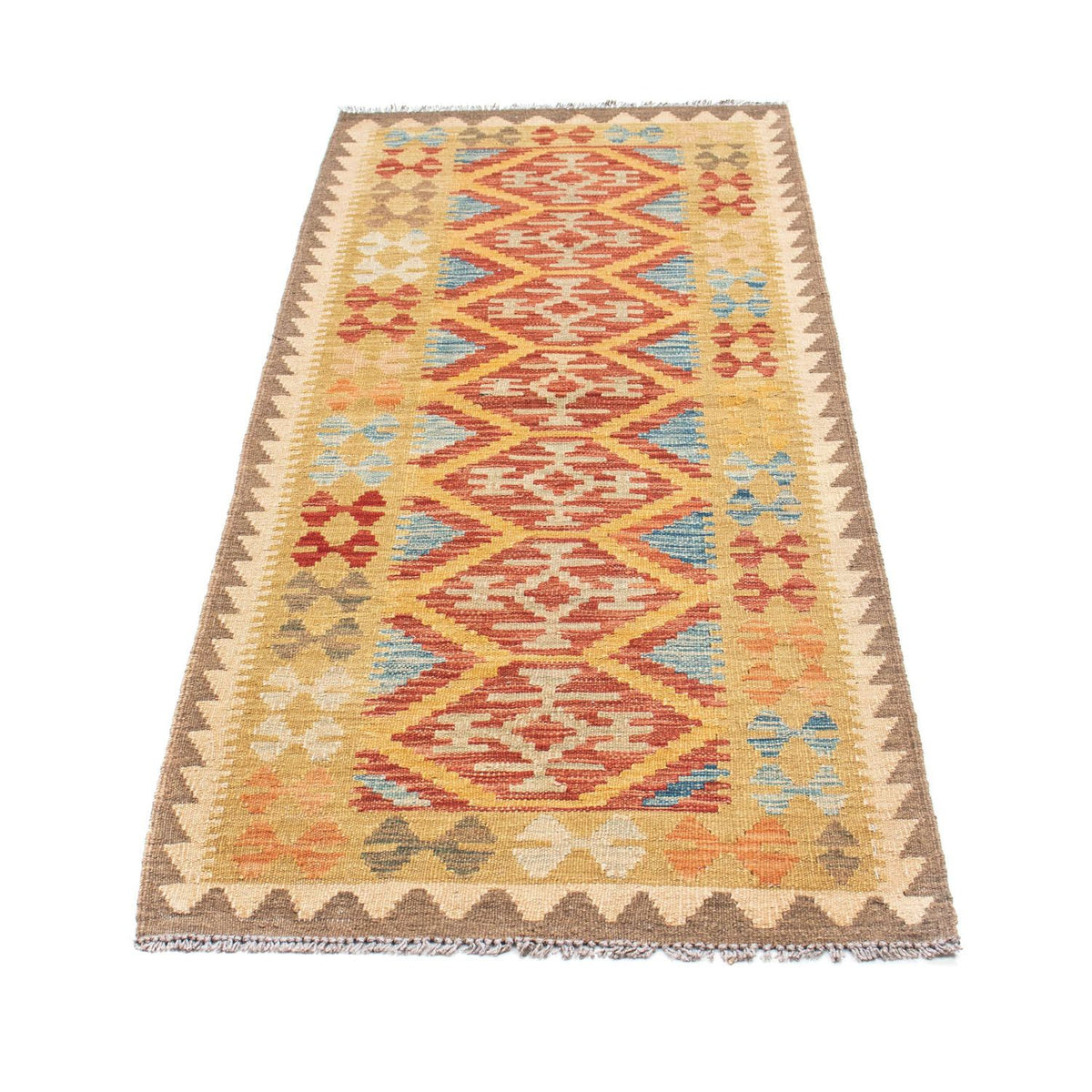 Runner Kelim Carpet - orientalisk matta - 189 x 70 cm - flerfärgad