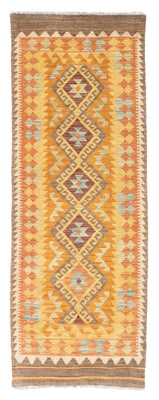 Runner Kelim Carpet - orientalisk matta - 209 x 71 cm - guld