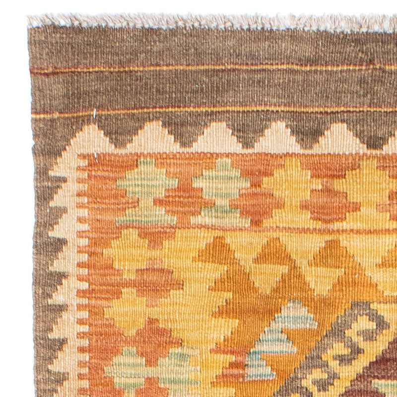 Runner Kelim Carpet - orientalisk matta - 209 x 71 cm - guld