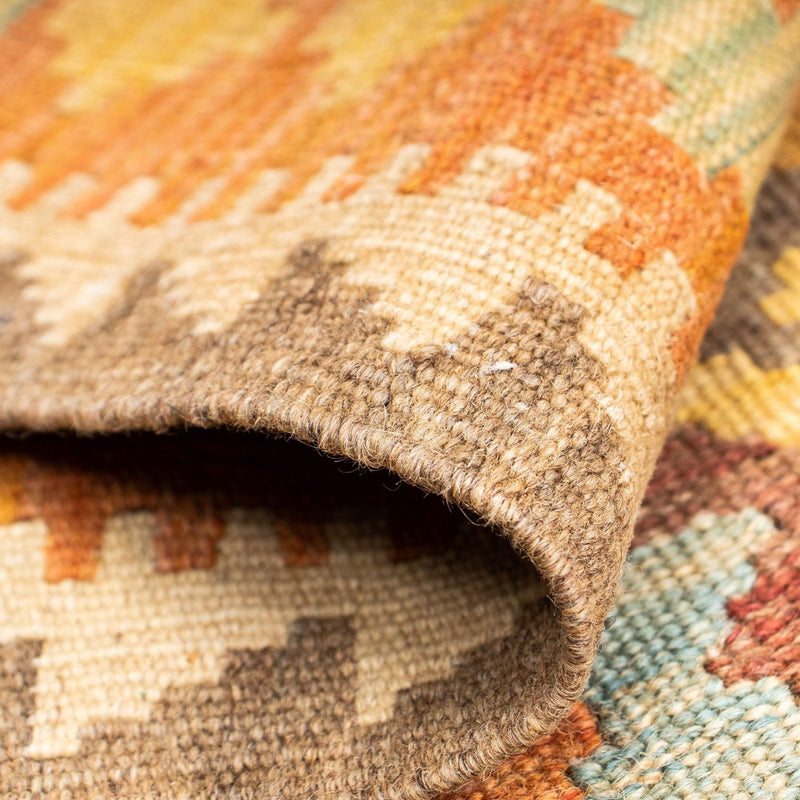 Runner Kelim Carpet - orientalisk matta - 209 x 71 cm - guld