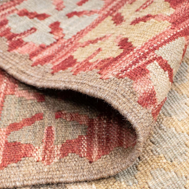 Runner Kelim Carpet - Splash - 207 x 66 cm - ljusröd