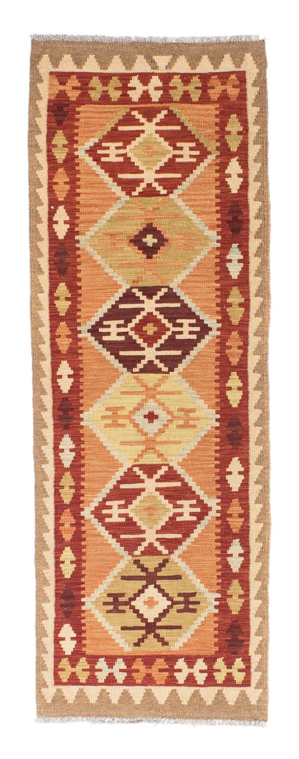 Runner Kelim Carpet - orientalisk matta - 201 x 64 cm - ljusbrun