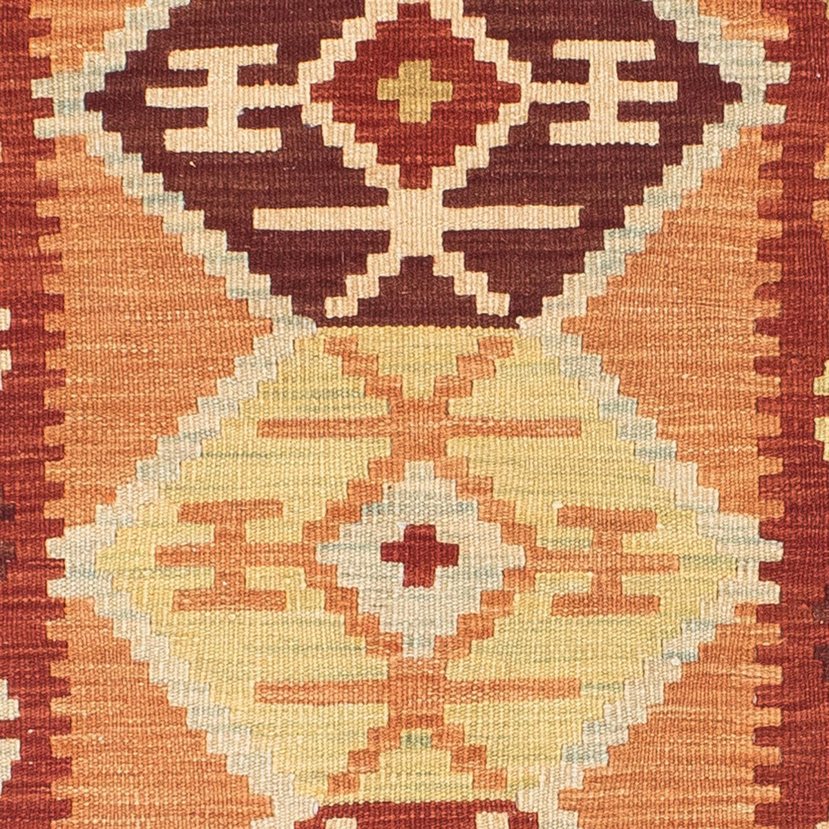 Runner Kelim Carpet - orientalisk matta - 201 x 64 cm - ljusbrun