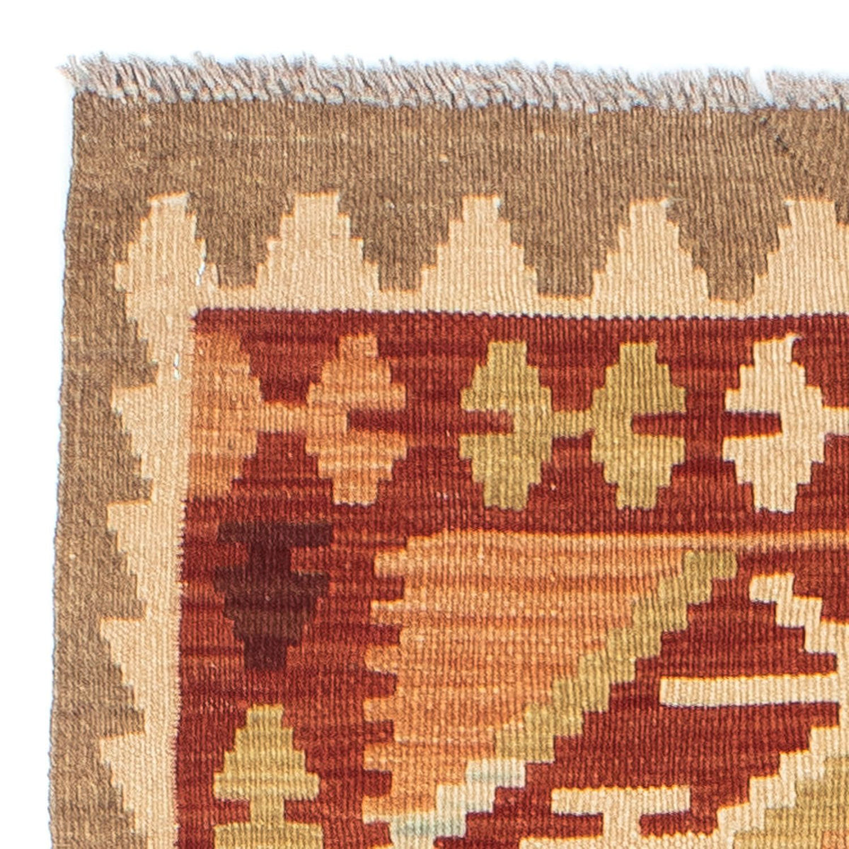 Runner Kelim Carpet - orientalisk matta - 201 x 64 cm - ljusbrun