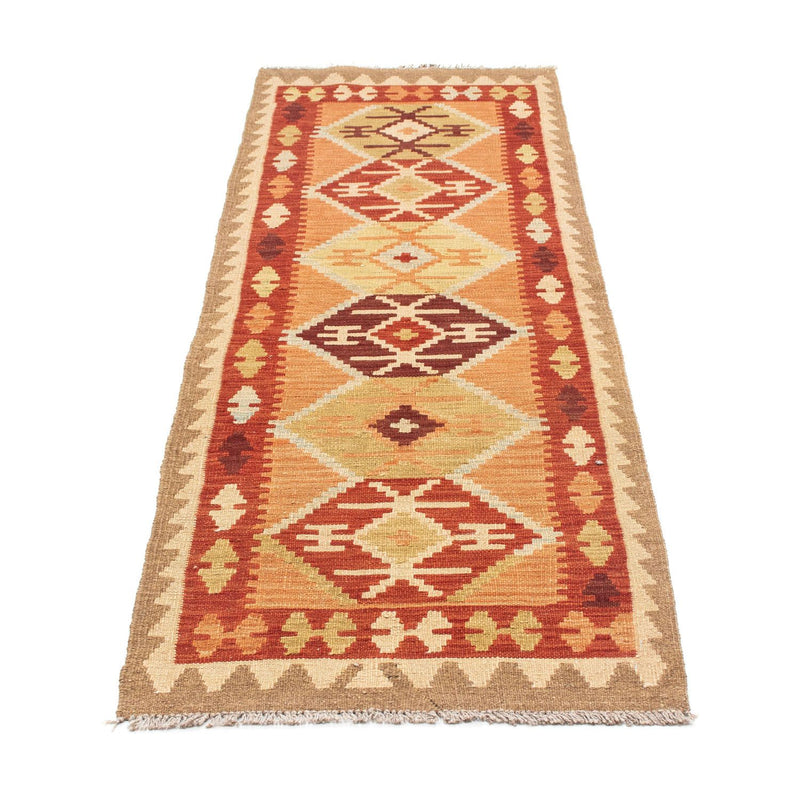 Runner Kelim Carpet - orientalisk matta - 201 x 64 cm - ljusbrun