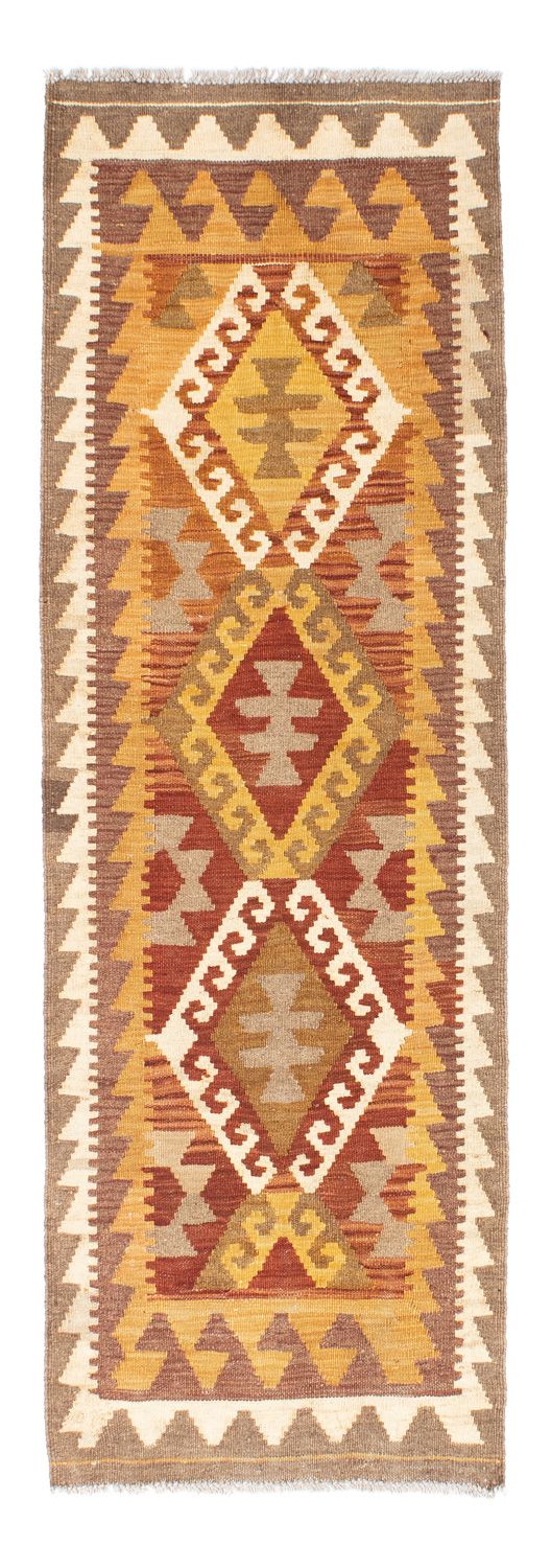Runner Kelim Carpet - orientalisk matta - 203 x 64 cm - ljusbrun