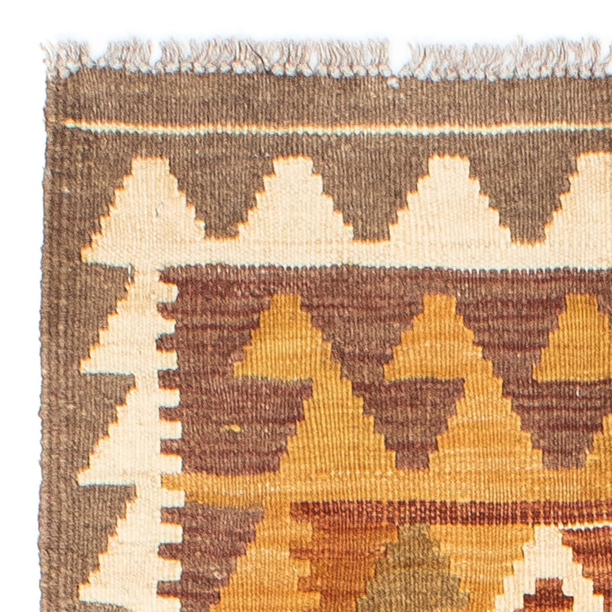 Runner Kelim Carpet - orientalisk matta - 203 x 64 cm - ljusbrun