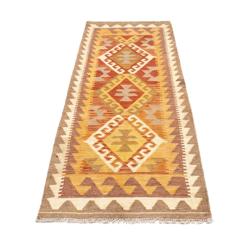 Runner Kelim Carpet - orientalisk matta - 203 x 64 cm - ljusbrun