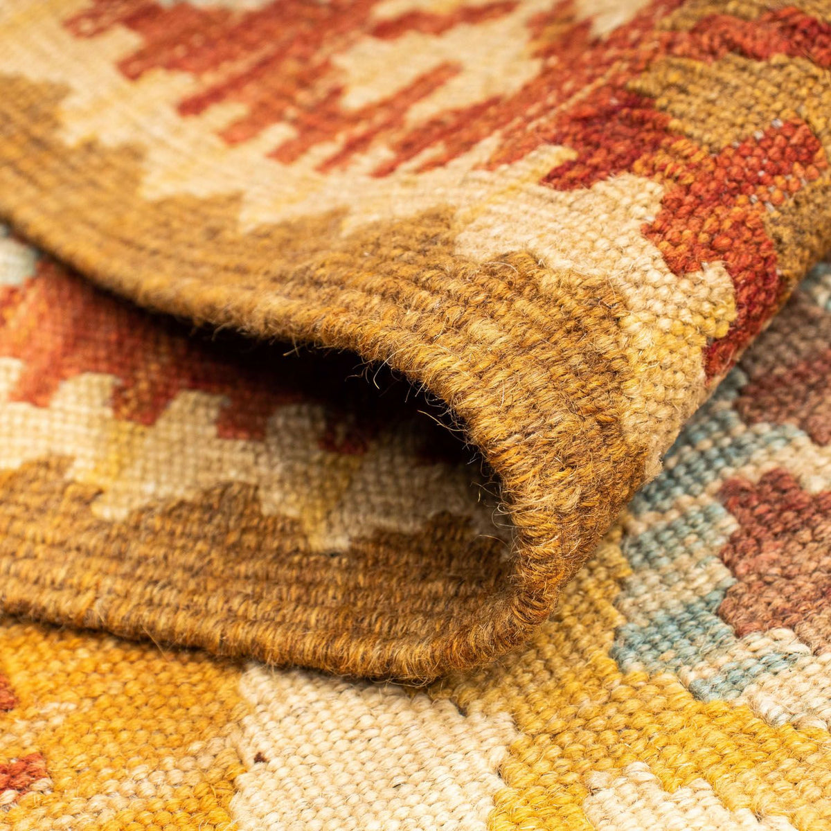 Runner Kelim Carpet - orientalisk matta - 206 x 67 cm - ljusbrun