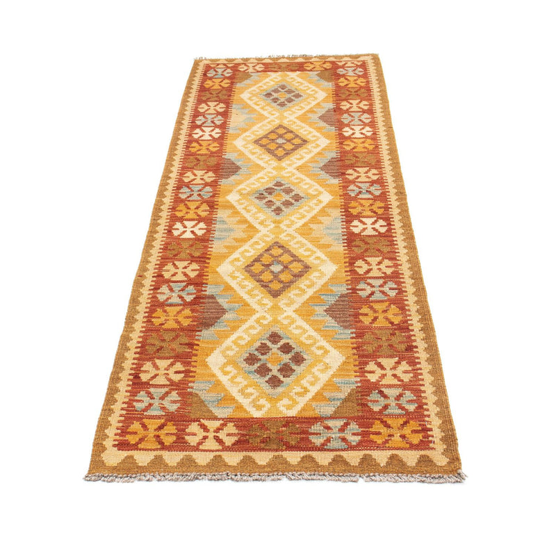 Runner Kelim Carpet - orientalisk matta - 206 x 67 cm - ljusbrun