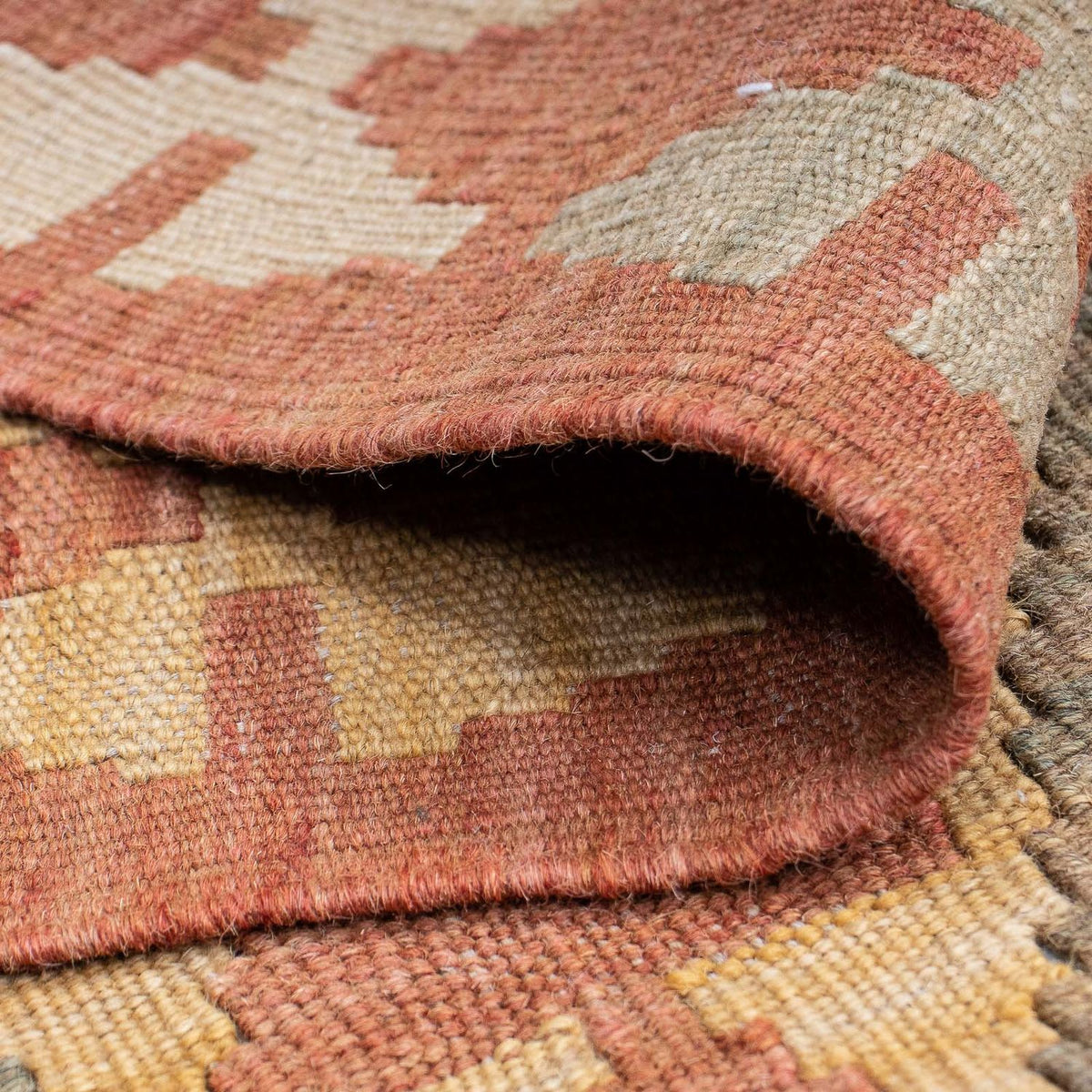 Runner Kelim Carpet - Splash - 207 x 65 cm - ljusröd