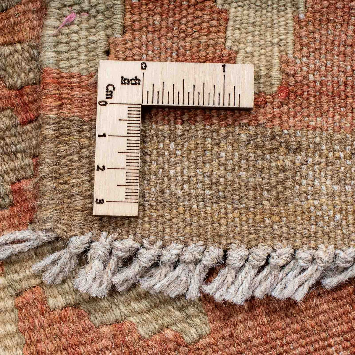 Runner Kelim Carpet - Splash - 207 x 65 cm - ljusröd