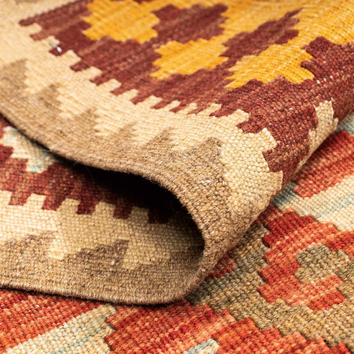 Runner Kelim Carpet - orientalisk matta - 199 x 67 cm - ljusbrun