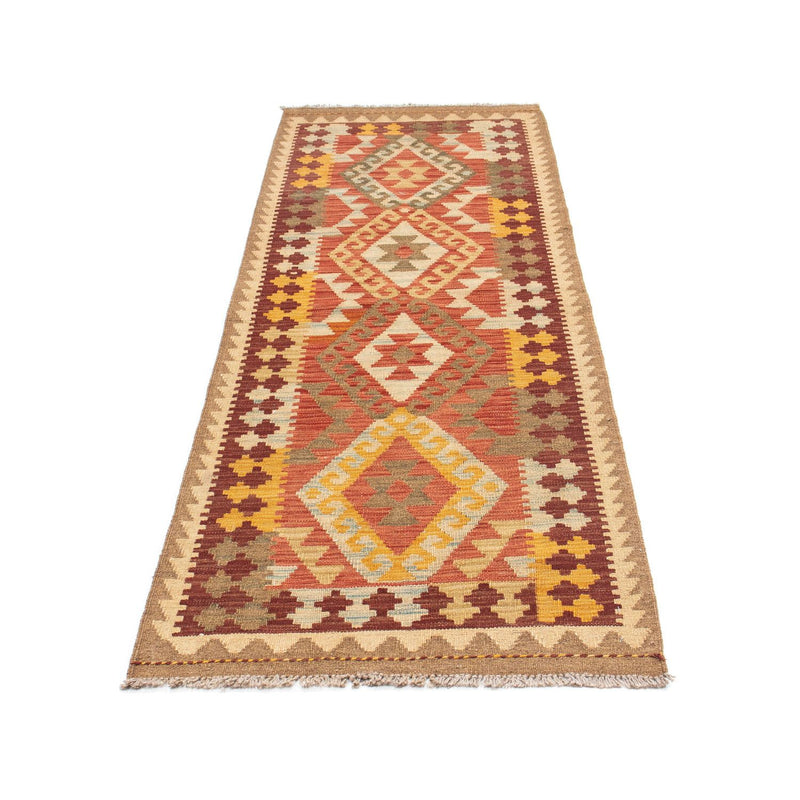 Runner Kelim Carpet - orientalisk matta - 199 x 67 cm - ljusbrun