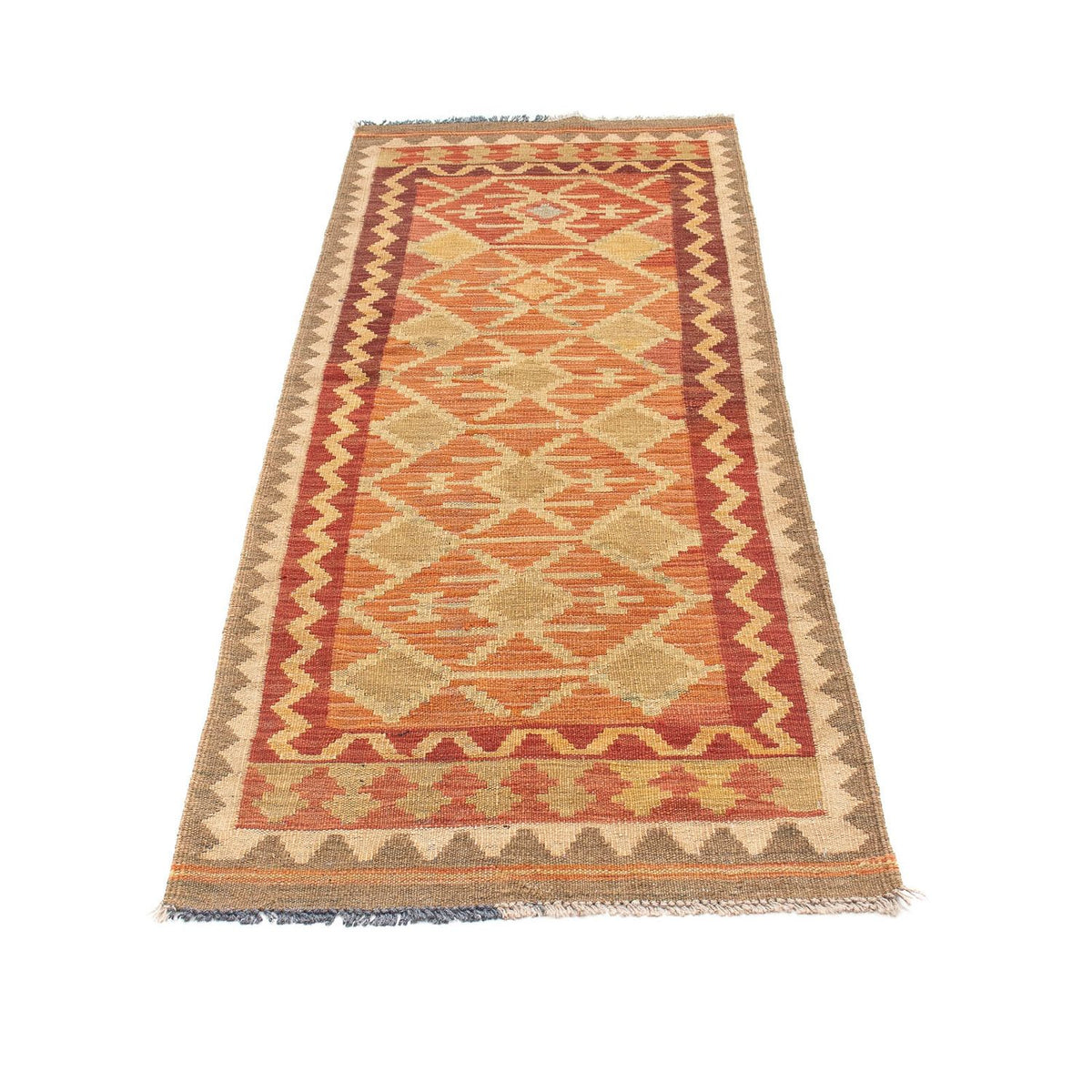 Runner Kelim Carpet - Splash - 198 x 68 cm - rost