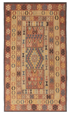 Kelim Carpet - orientalisk matta - 204 x 130 cm - flerfärgad