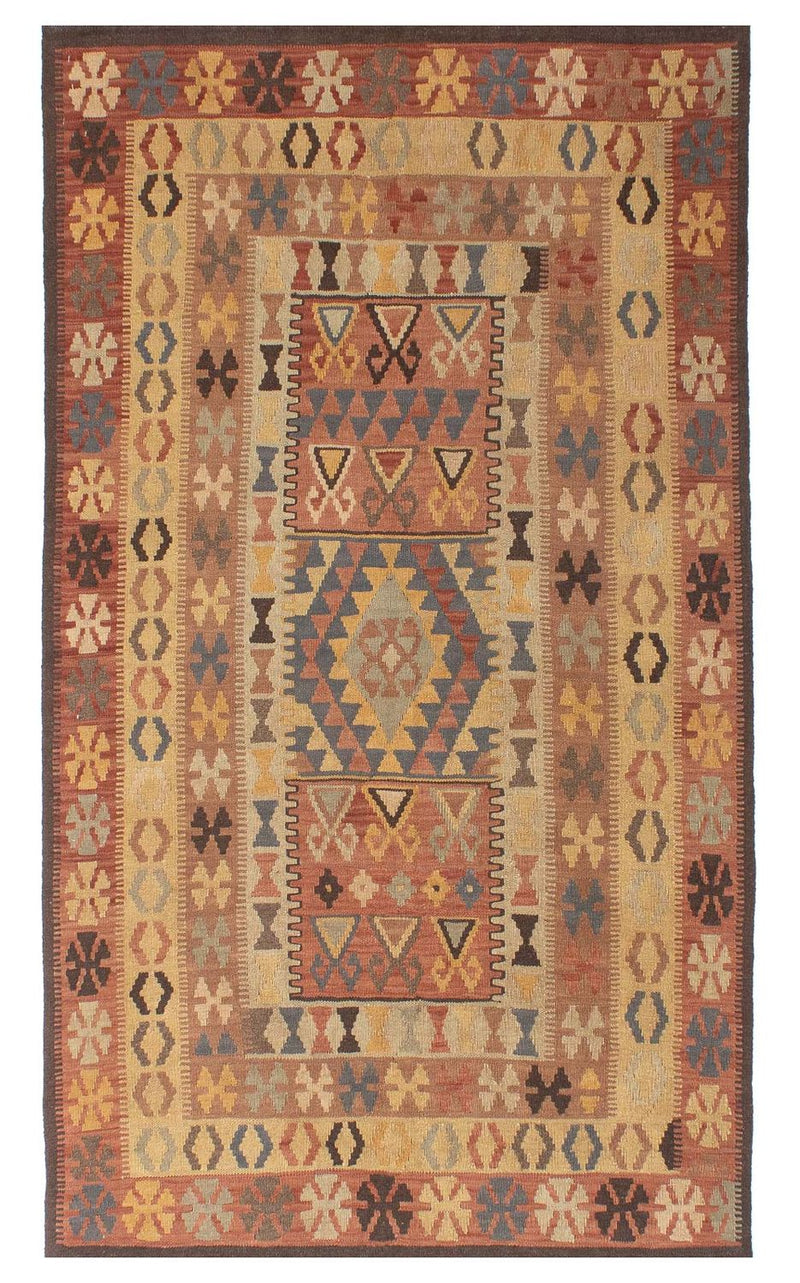 Kelim Carpet - orientalisk matta - 204 x 130 cm - flerfärgad
