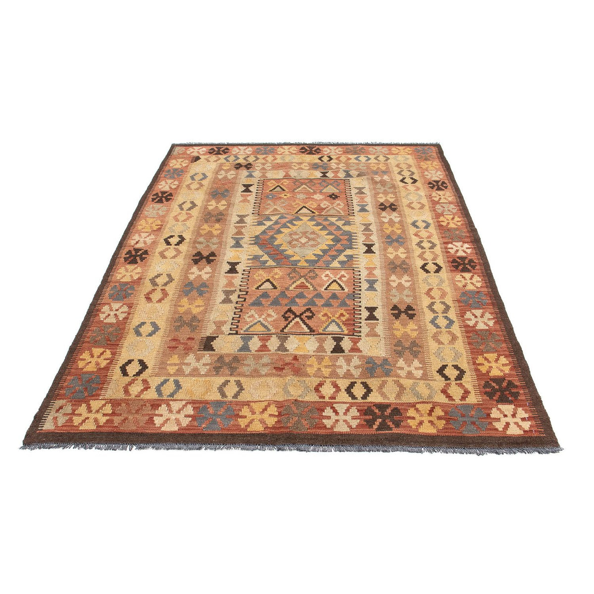 Kelim Carpet - orientalisk matta - 204 x 130 cm - flerfärgad