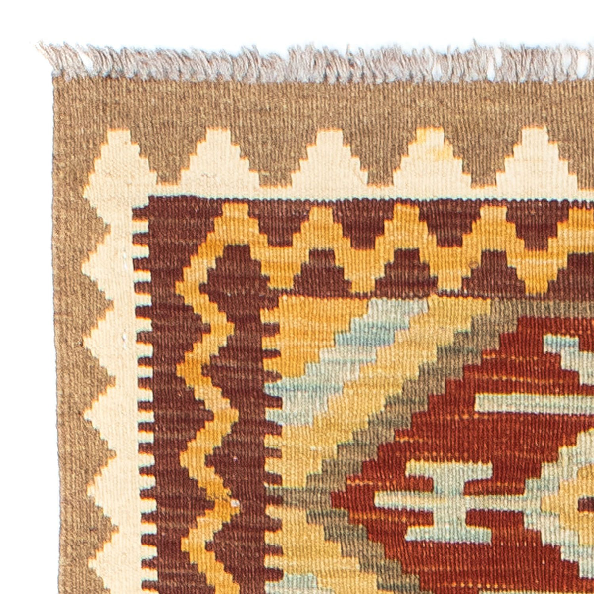 Runner Kelim Carpet - orientalisk matta - 210 x 72 cm - ljusbrun