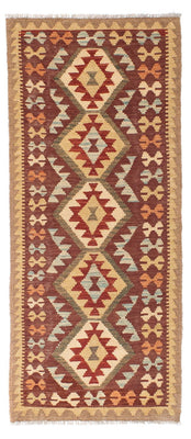 Runner Kelim Carpet - orientalisk matta - 192 x 76 cm - brun