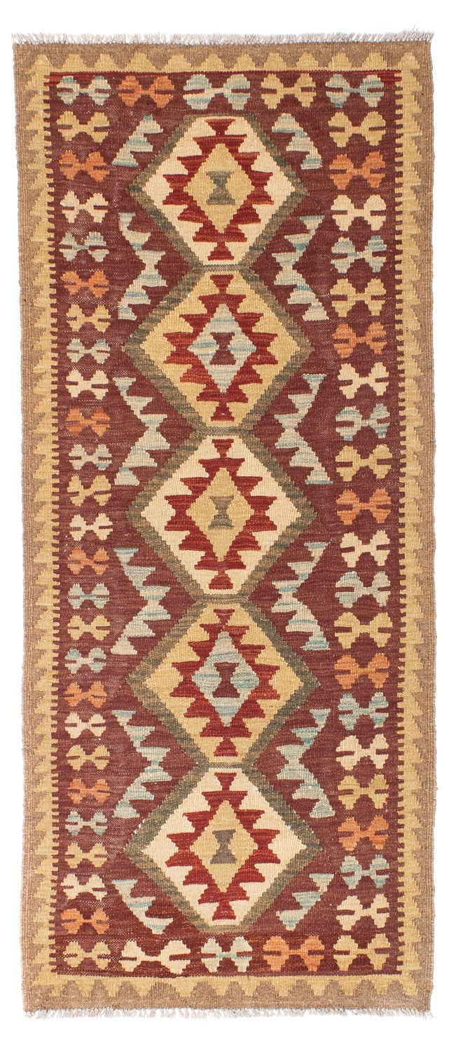 Runner Kelim Carpet - orientalisk matta - 192 x 76 cm - brun