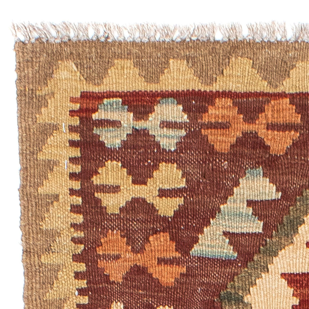 Runner Kelim Carpet - orientalisk matta - 192 x 76 cm - brun