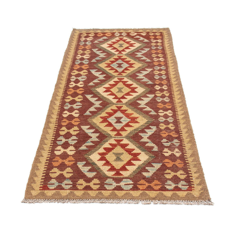 Runner Kelim Carpet - orientalisk matta - 192 x 76 cm - brun
