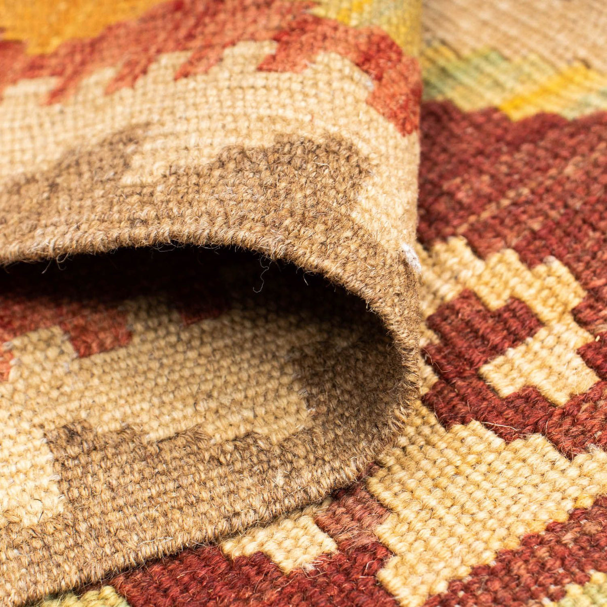 Runner Kelim Carpet - orientalisk matta - 195 x 74 cm - beige