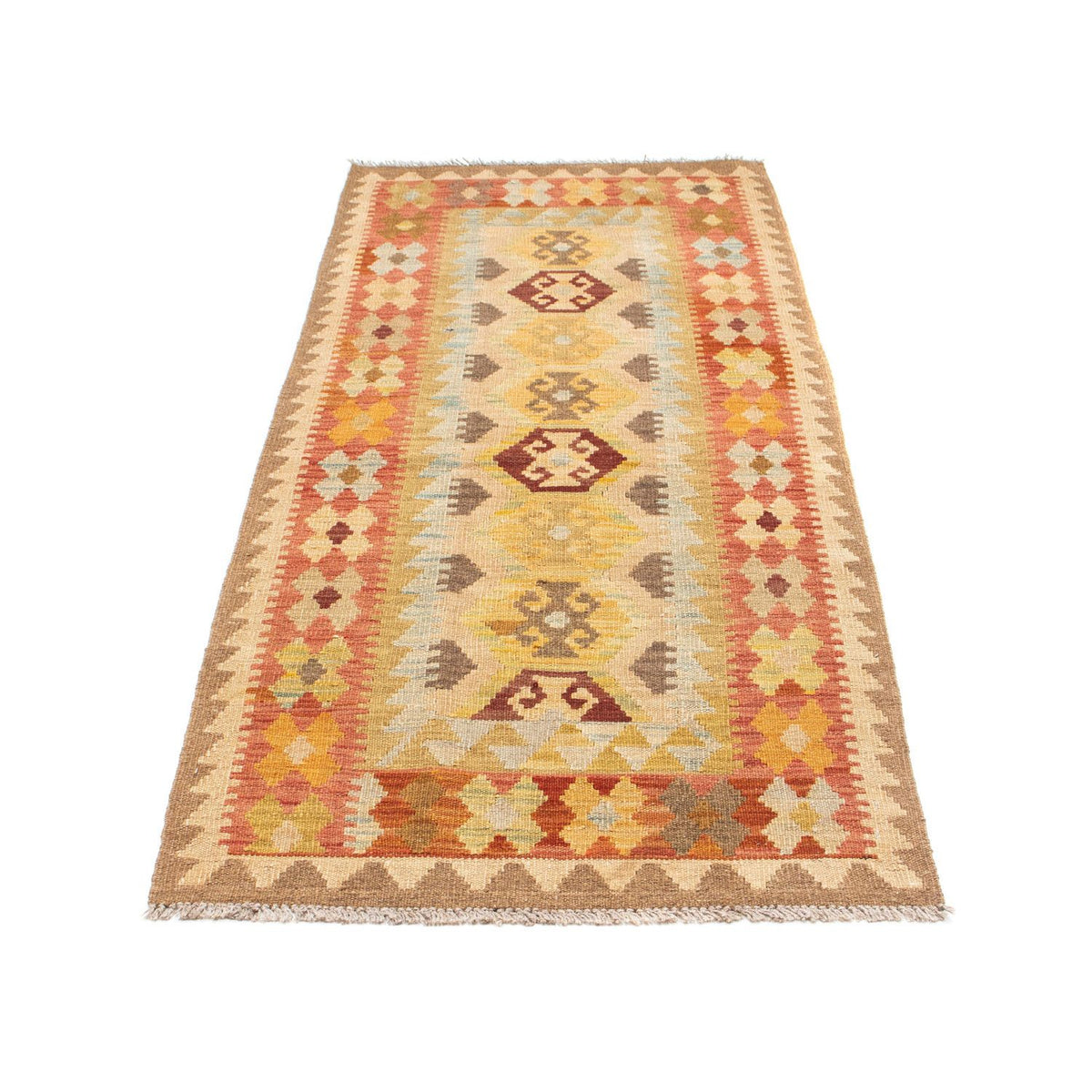 Runner Kelim Carpet - orientalisk matta - 195 x 74 cm - beige