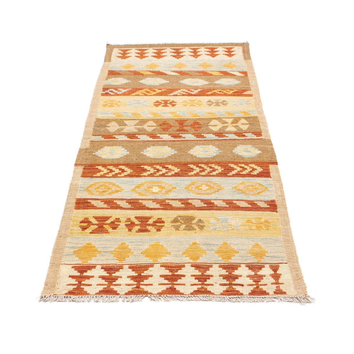 Runner Kelim Carpet - orientalisk matta - 207 x 77 cm - beige
