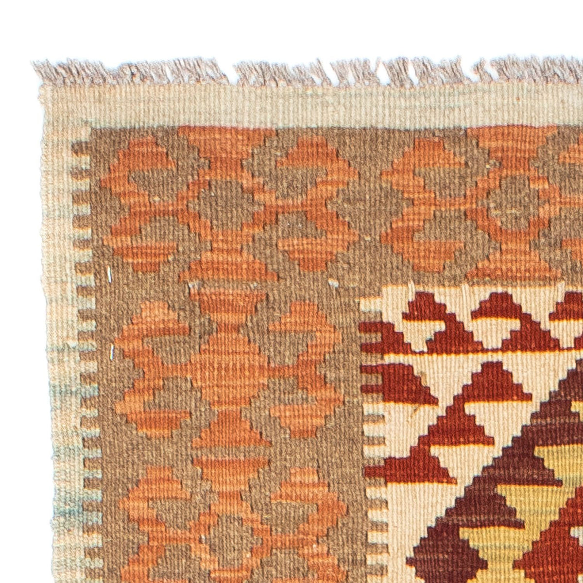 Runner Kelim Carpet - orientalisk matta - 199 x 77 cm - beige