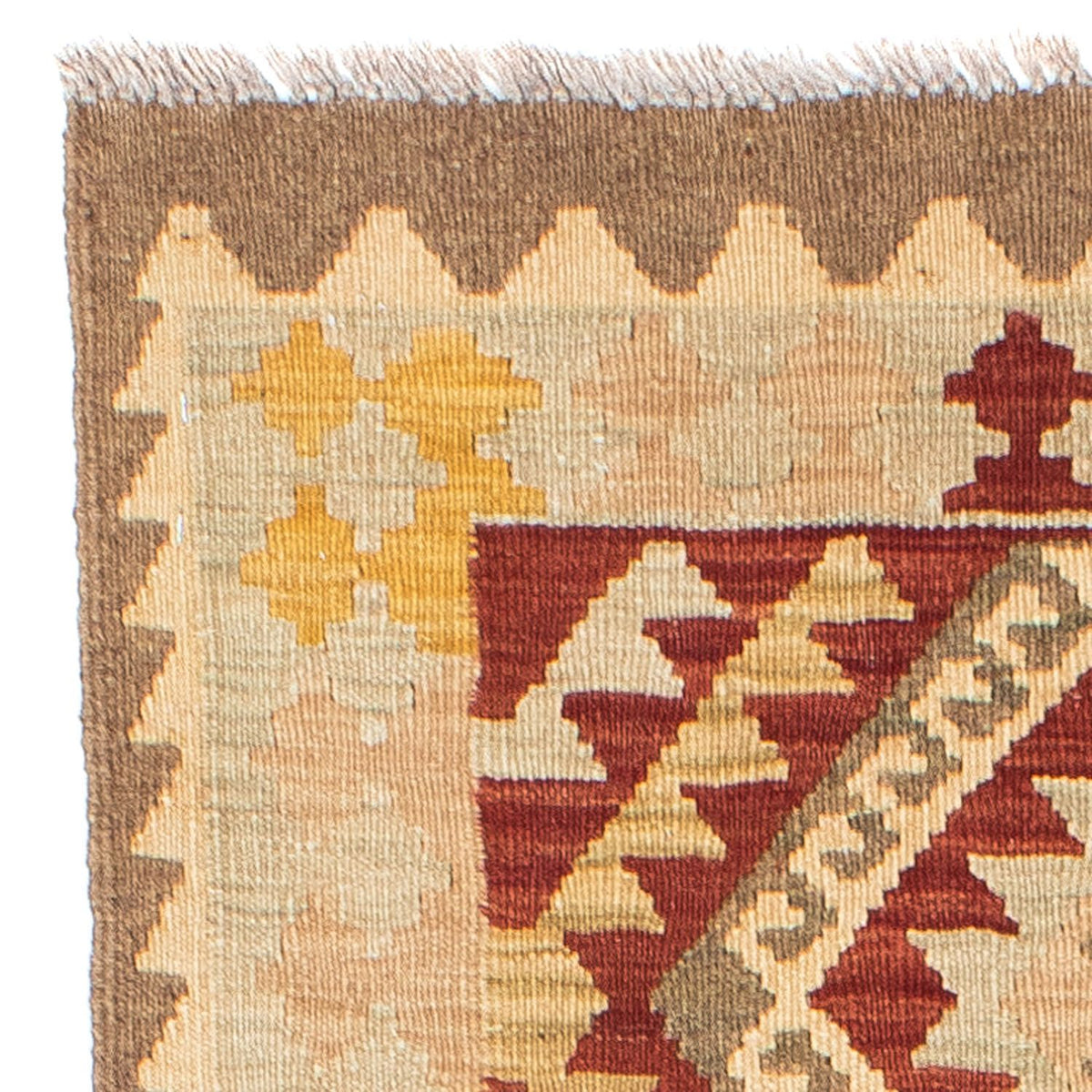 Runner Kelim Carpet - orientalisk matta - 198 x 73 cm - beige