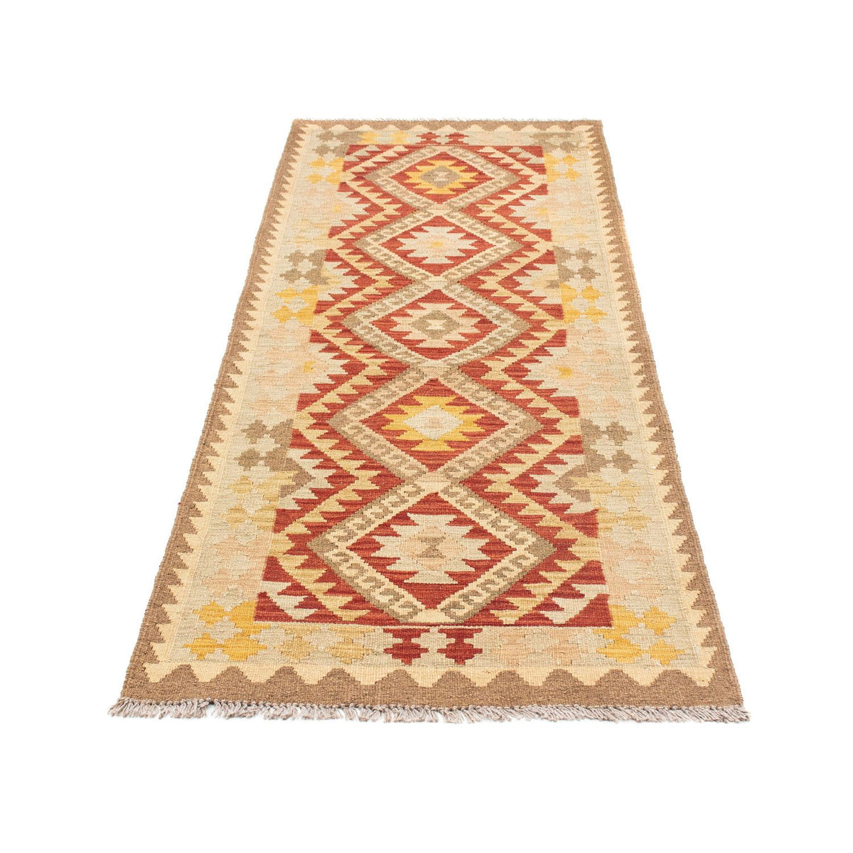 Runner Kelim Carpet - orientalisk matta - 198 x 73 cm - beige