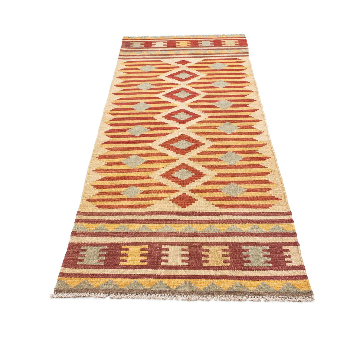 Runner Kelim Carpet - orientalisk matta - 207 x 74 cm - beige