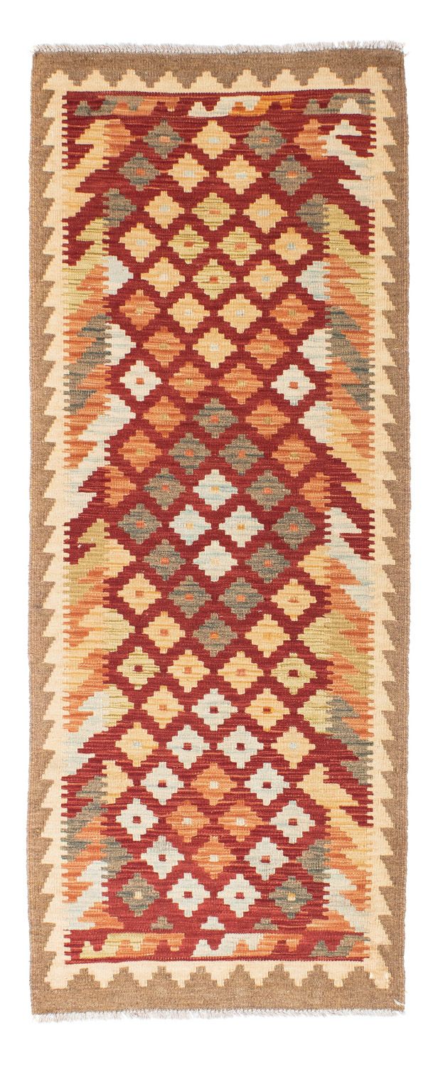 Runner Kelim Carpet - orientalisk matta - 195 x 74 cm - rost