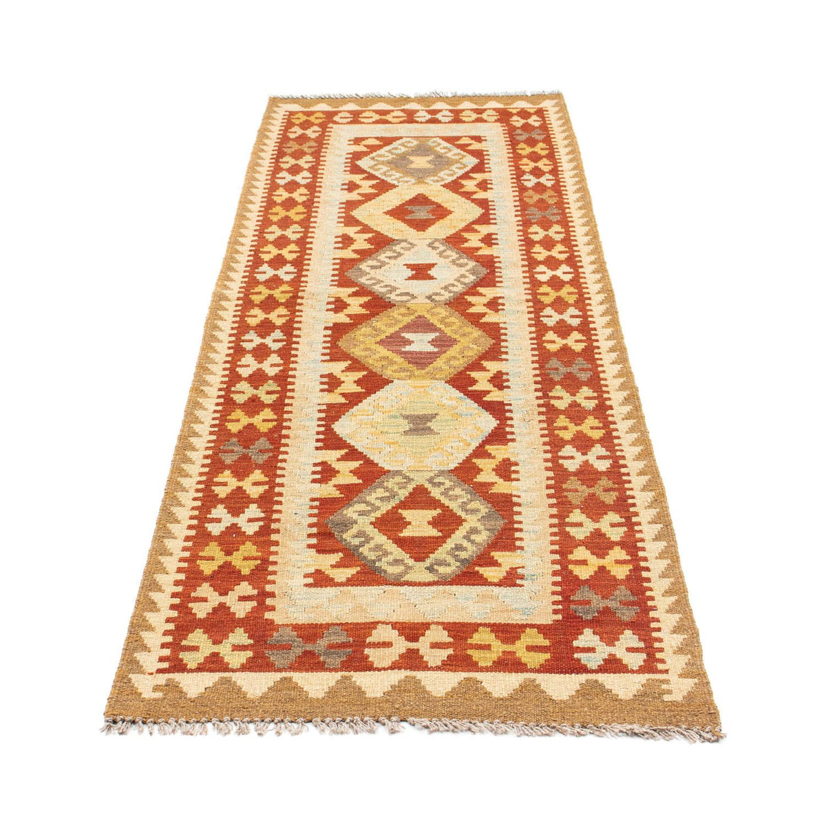 Runner Kelim Carpet - orientalisk matta - 206 x 71 cm - beige
