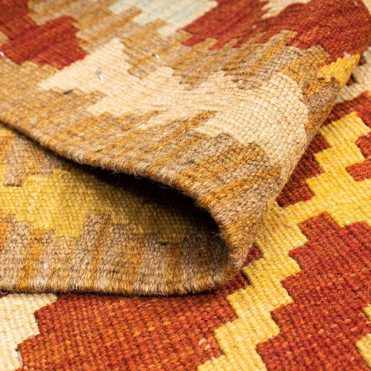 Runner Kelim Carpet - orientalisk matta - 206 x 73 cm - rost