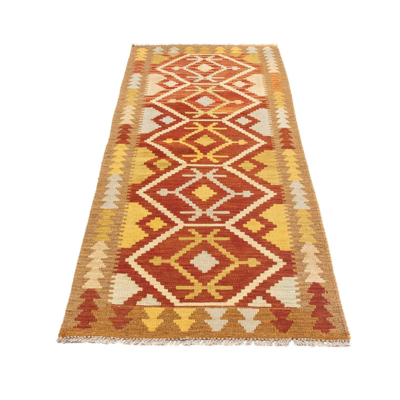 Runner Kelim Carpet - orientalisk matta - 206 x 73 cm - rost