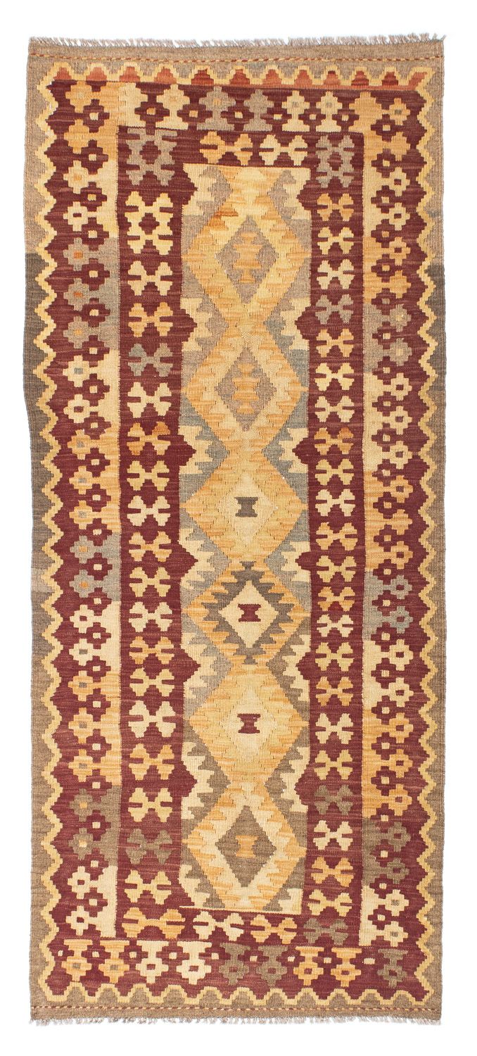 Runner Kelim Carpet - orientalisk matta - 195 x 79 cm - brun