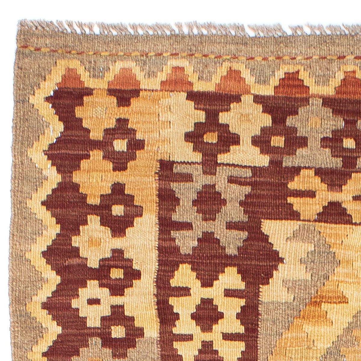 Runner Kelim Carpet - orientalisk matta - 195 x 79 cm - brun