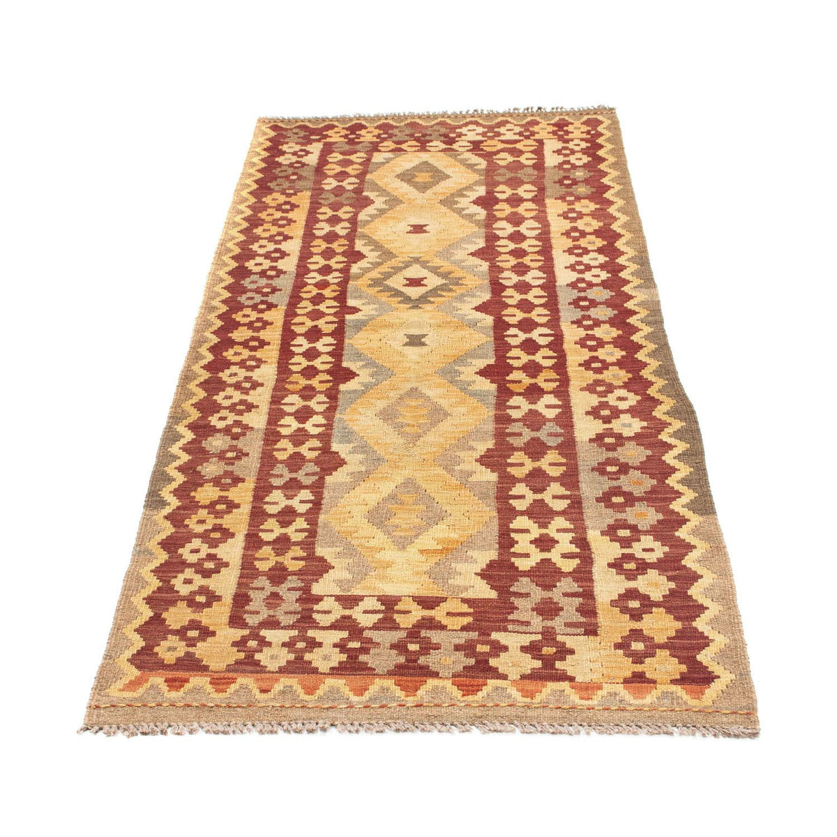Runner Kelim Carpet - orientalisk matta - 195 x 79 cm - brun