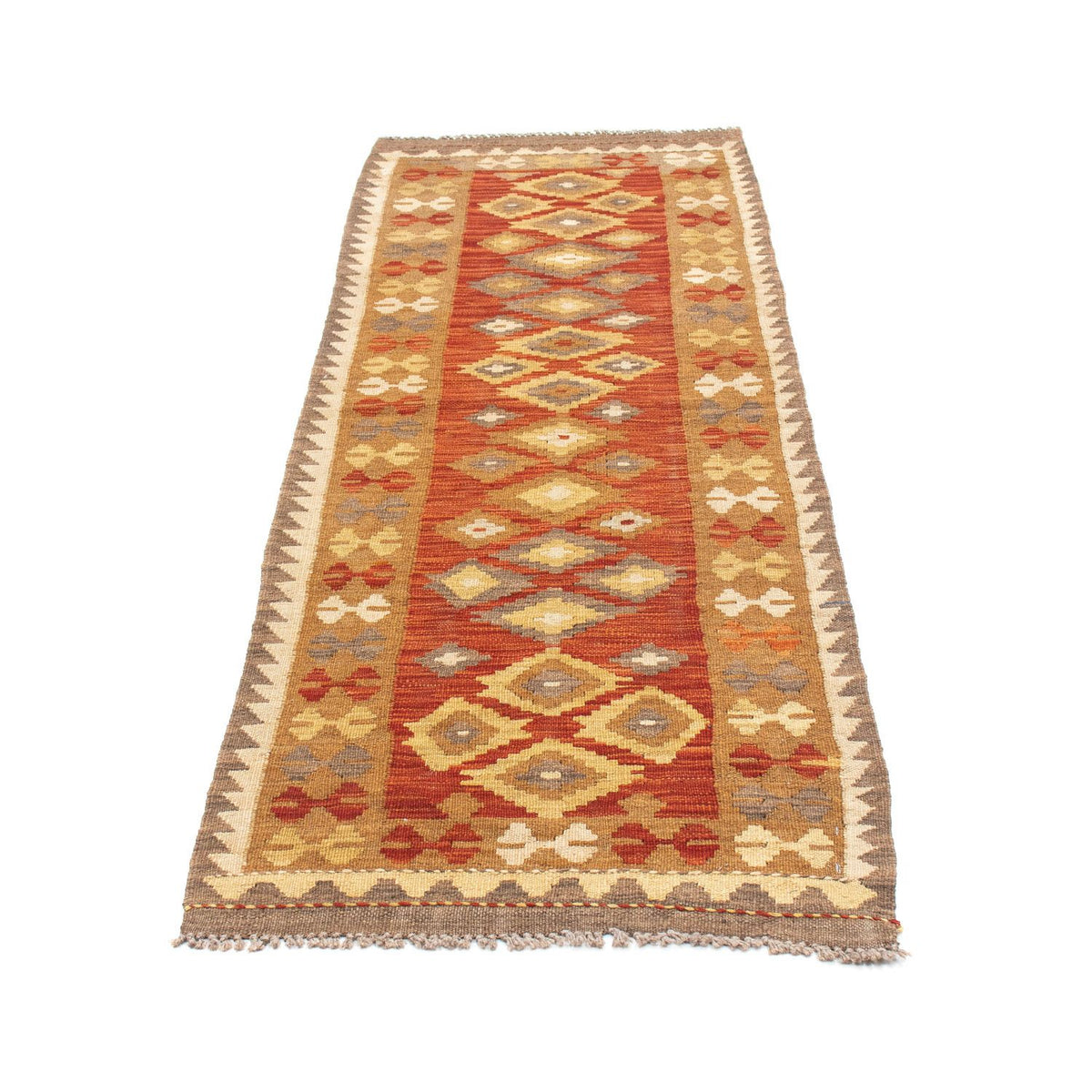 Runner Kelim Carpet - orientalisk matta - 194 x 67 cm - rost