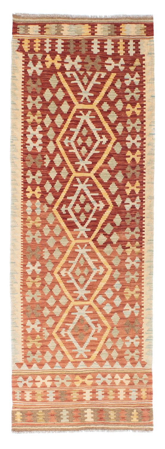 Runner Kelim Carpet - orientalisk matta - 202 x 74 cm - röd