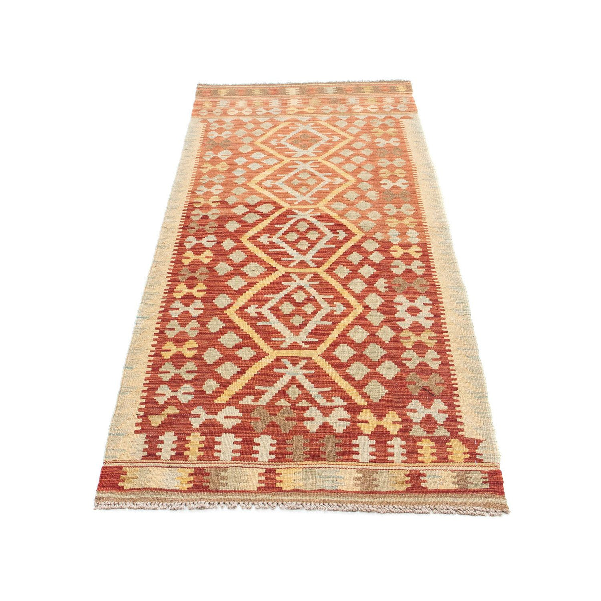 Runner Kelim Carpet - orientalisk matta - 202 x 74 cm - röd