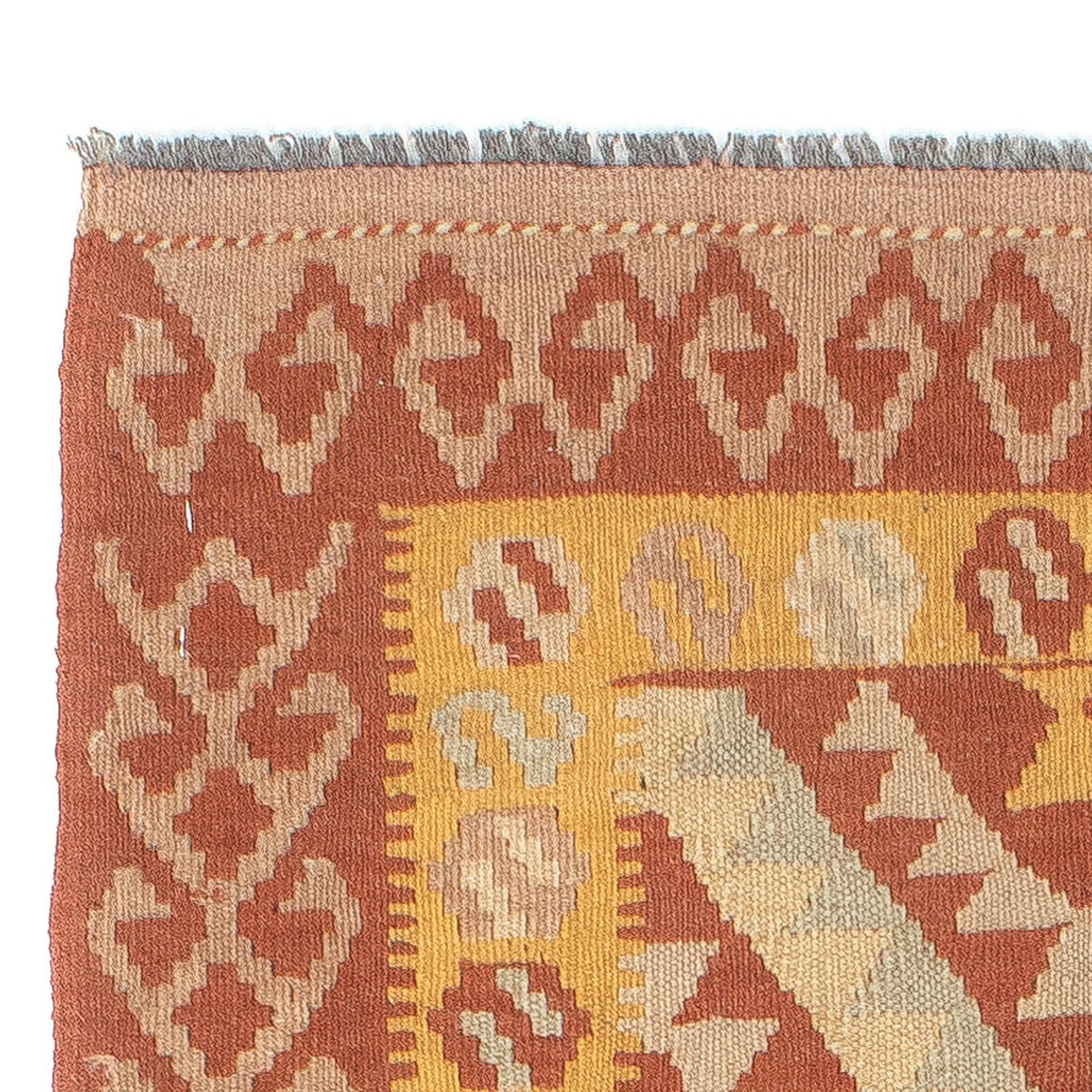 Runner Kelim Carpet - Splash - 203 x 69 cm - rost